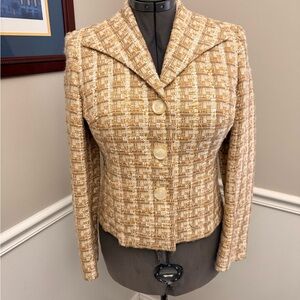Talbots Beige Plaid Blazer